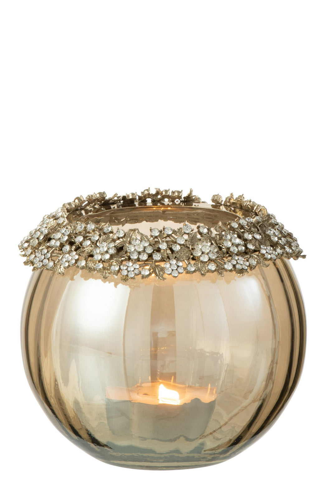 J-Line kaarshouder Volve - metaal/glas - goud/brons - large