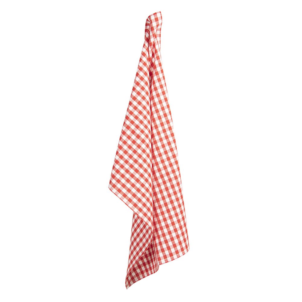 Theedoek 50x70 cm Rood Wit Katoen Ruit Keukenhanddoek