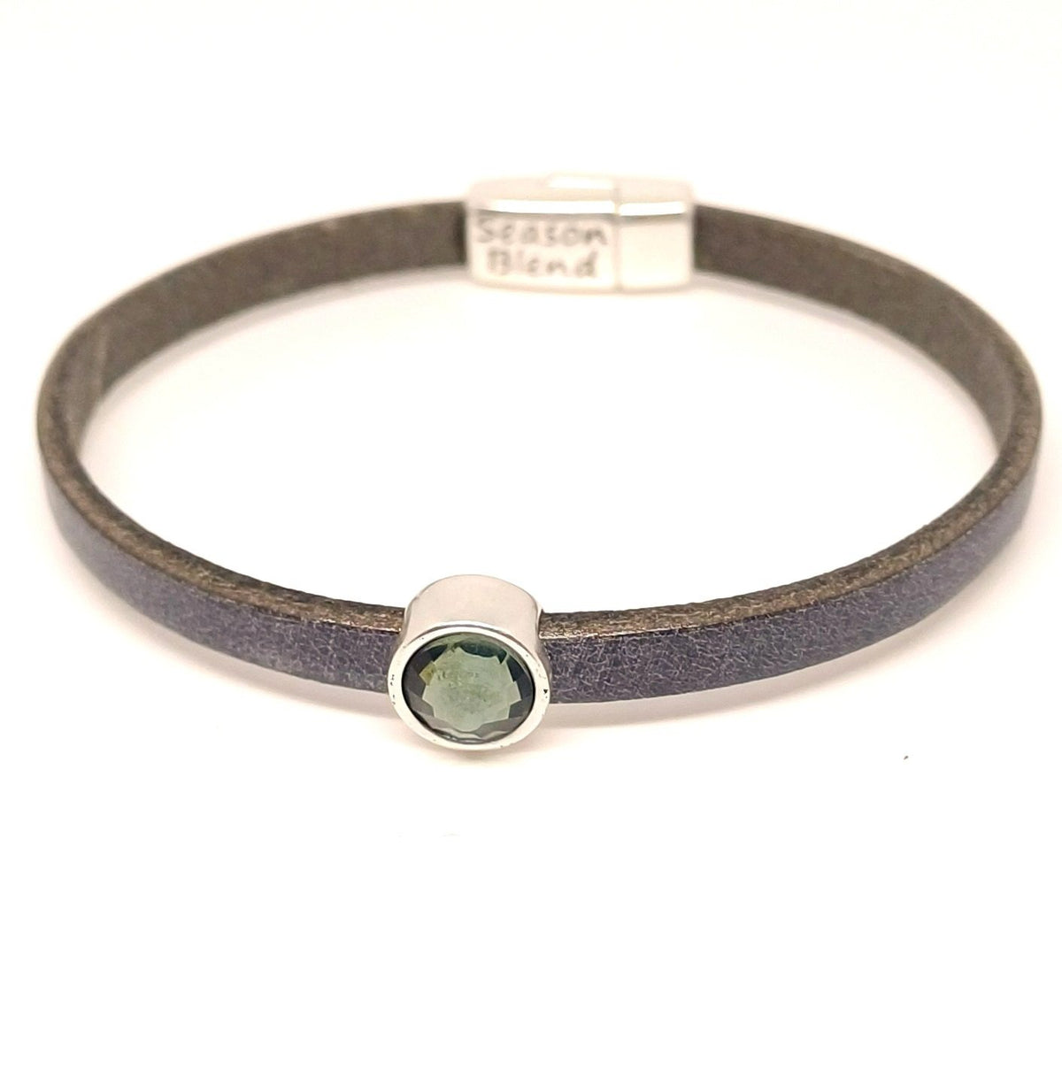 Timeless leren armband antiek verzilverd grijstinten