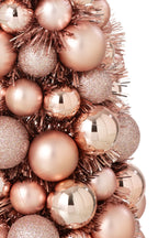 J-Line Kegel met kerstballen - PS - lichtroze
