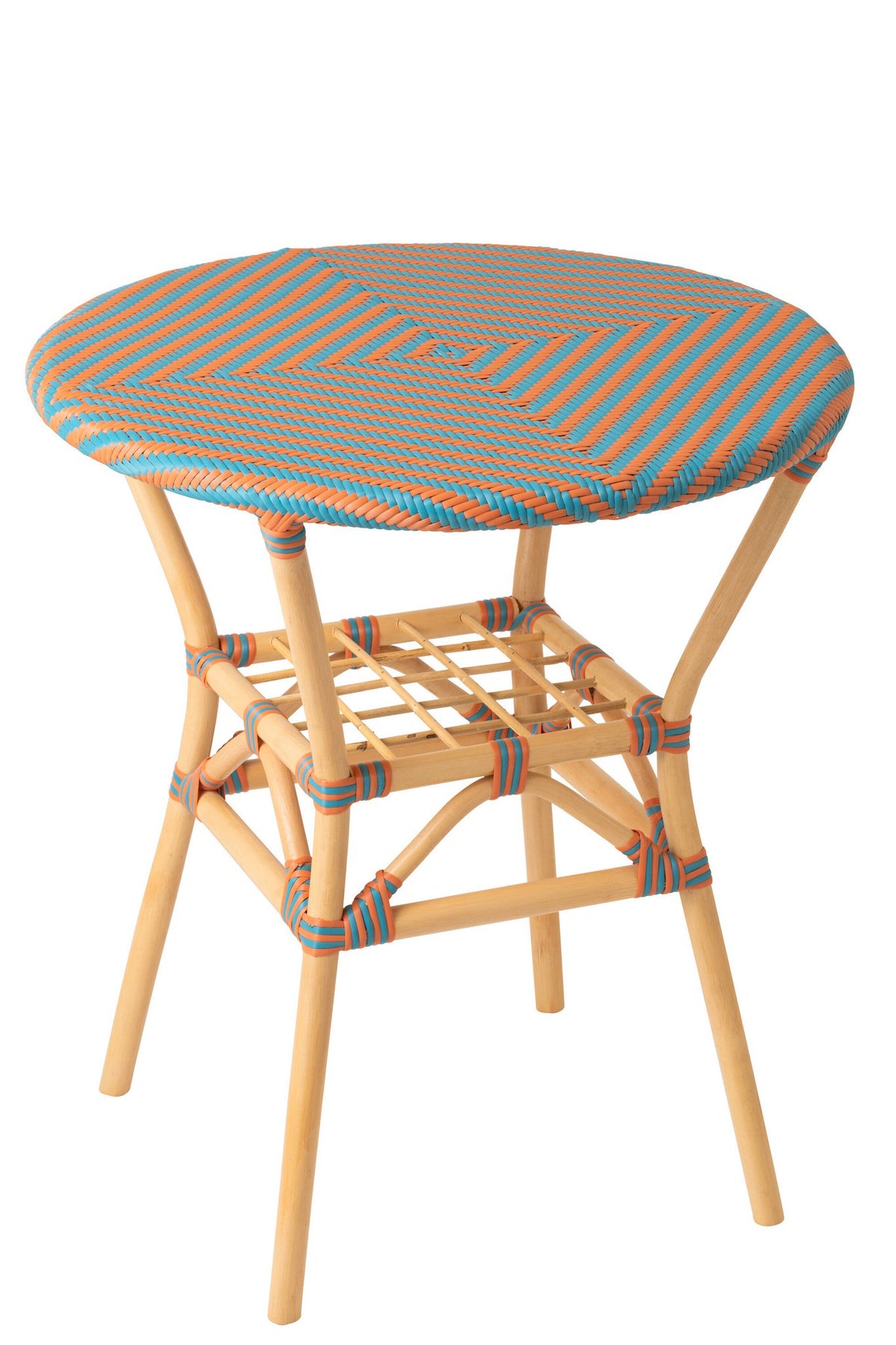 J-Line eettafel Geo Rond - riet - oranje/turkoois