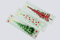 Kerst U-vorm lange set van 3 42x11 groene, rode en witte kerstbomen set van 3