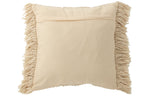 J-Line Kussen Breeze Franjes Katoen Creme
