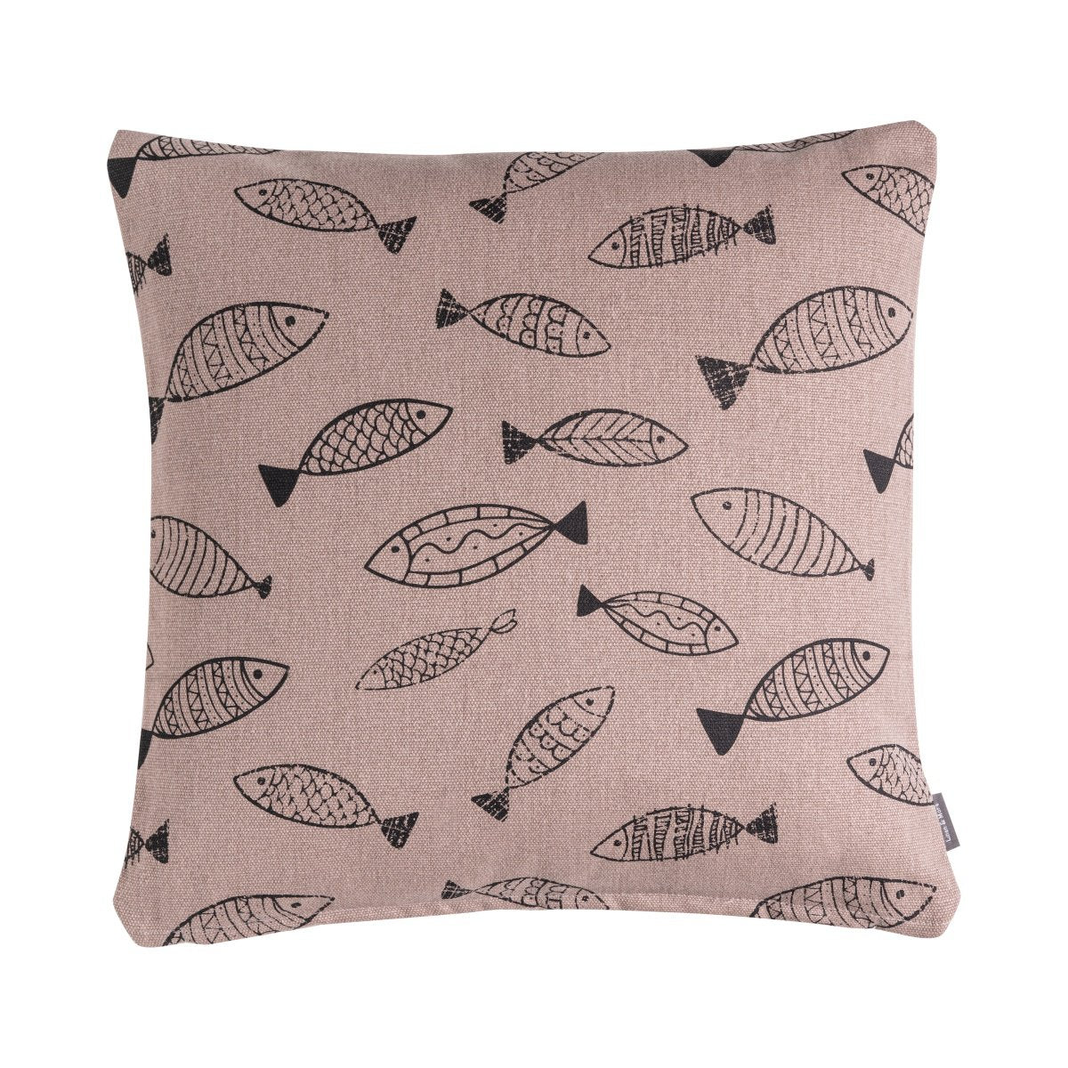 Fishes kussen Taupe zwart 45x45cm