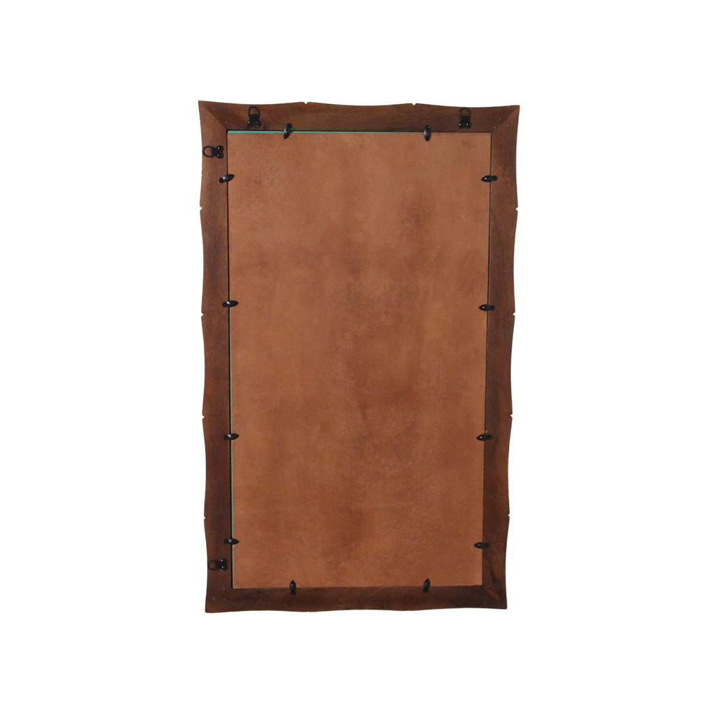 Faux bamboe spiegel bruin