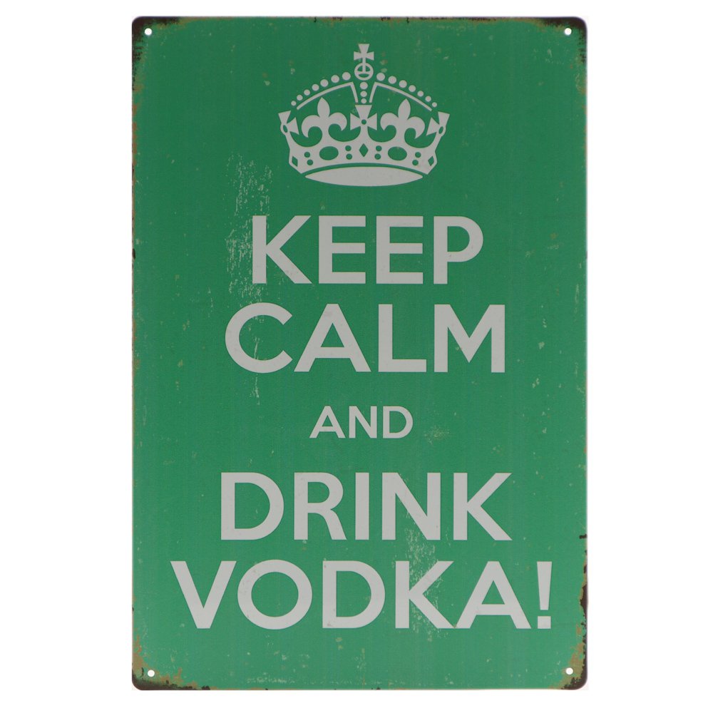 Drink Vodka Retro Wandbord 30x20