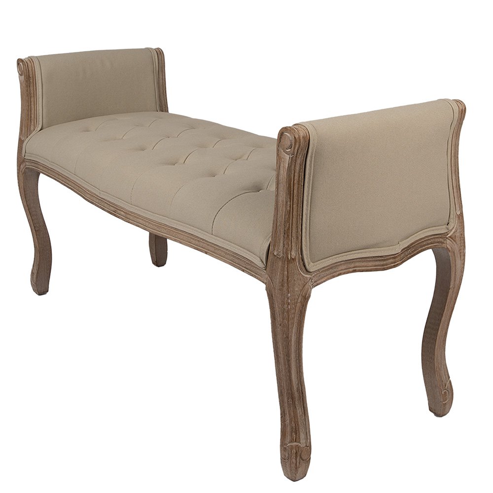 Bankje 113x44x60 cm Bruin Beige Hout