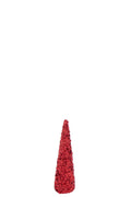 J-Line decoratie Kegel Pailletten Schuim - kunststof - rood - S