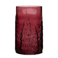Cilinder met boommotief rood h26 d16cm
