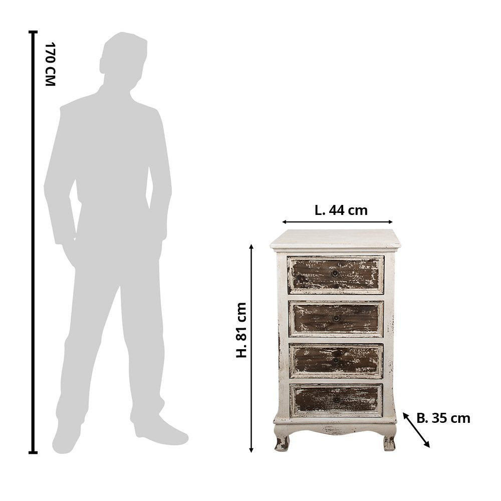 Dressoir 44x35x81 cm Beige Hout Ladekast