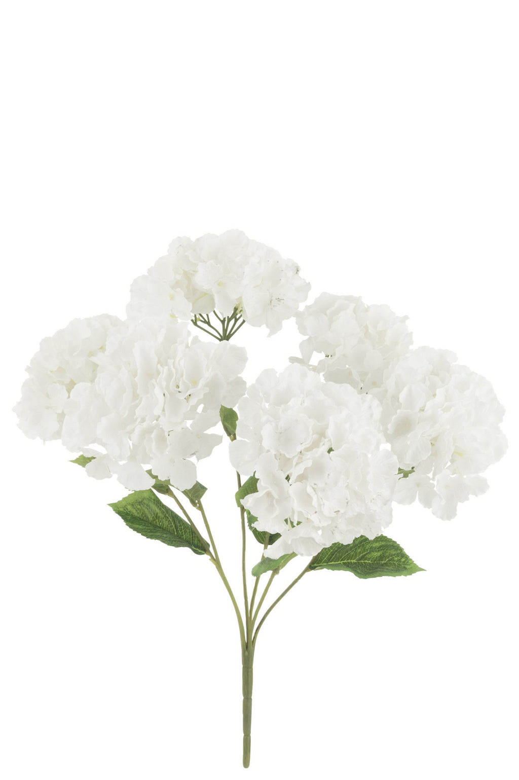 J-Line bloemen boeket Hortensia - kunststof - wit