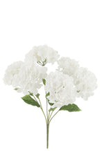 J-Line bloemen boeket Hortensia - kunststof - wit