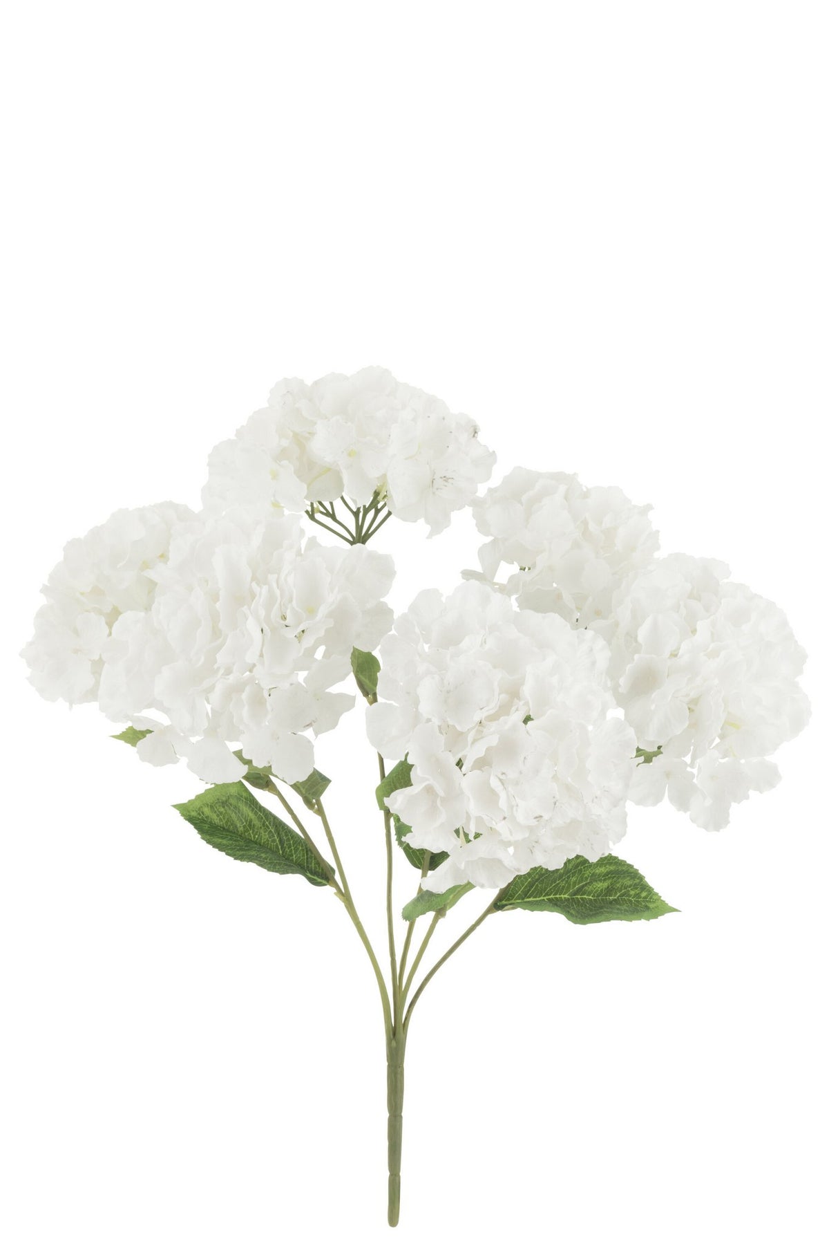 J-Line bloemen boeket Hortensia - kunststof - wit