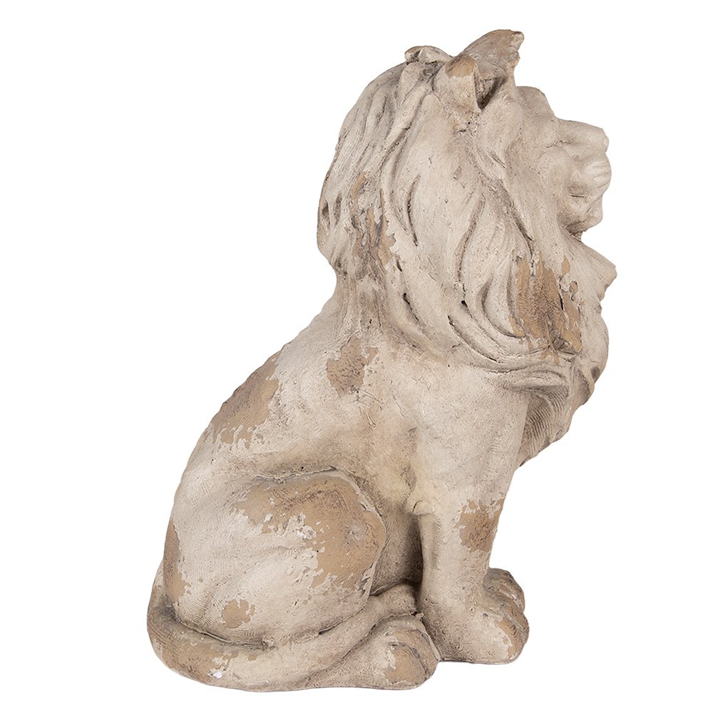 Decoratie Beeld Leeuw 31x20x41 cm Beige Keramiek
