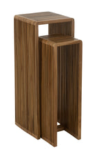 J-Line bijzetafel Kubus - hout - naturel - set van 2