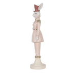 Decoratie Beeld Konijn 35 cm Wit Roze Kunststof