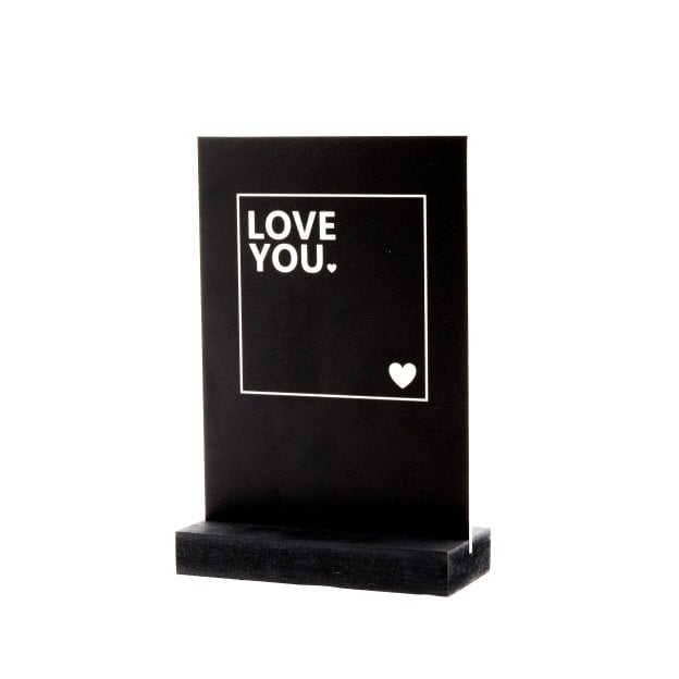 Decoplaatje - Love you - met houder