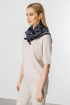 Patara Square Foulard Navy-Beige