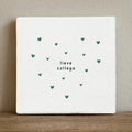 Tegeltje lieve collega hartjes groen - 10 x 10 cm