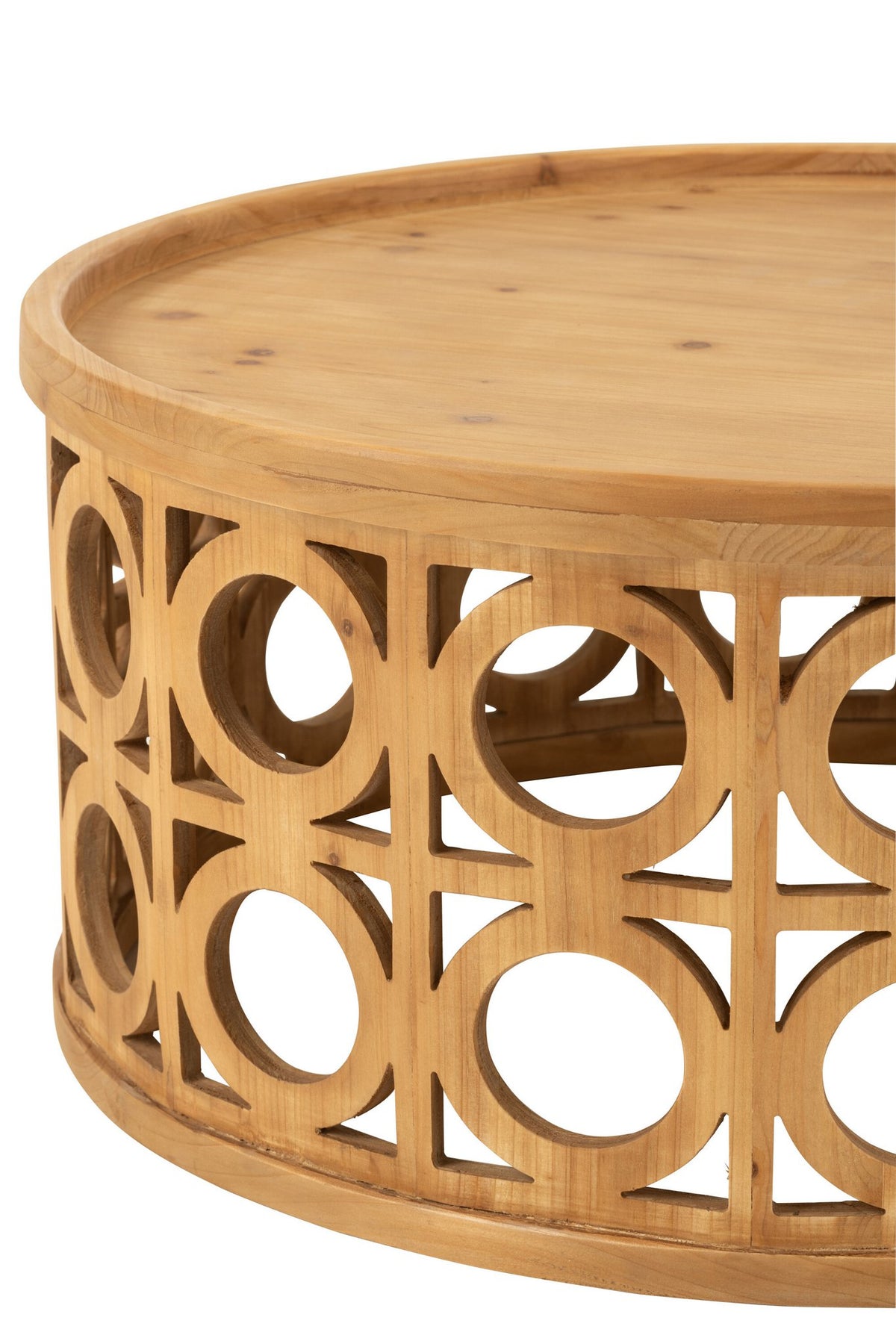 J-Line Salontafel Gekerfd Sparhout/Mdf Naturel