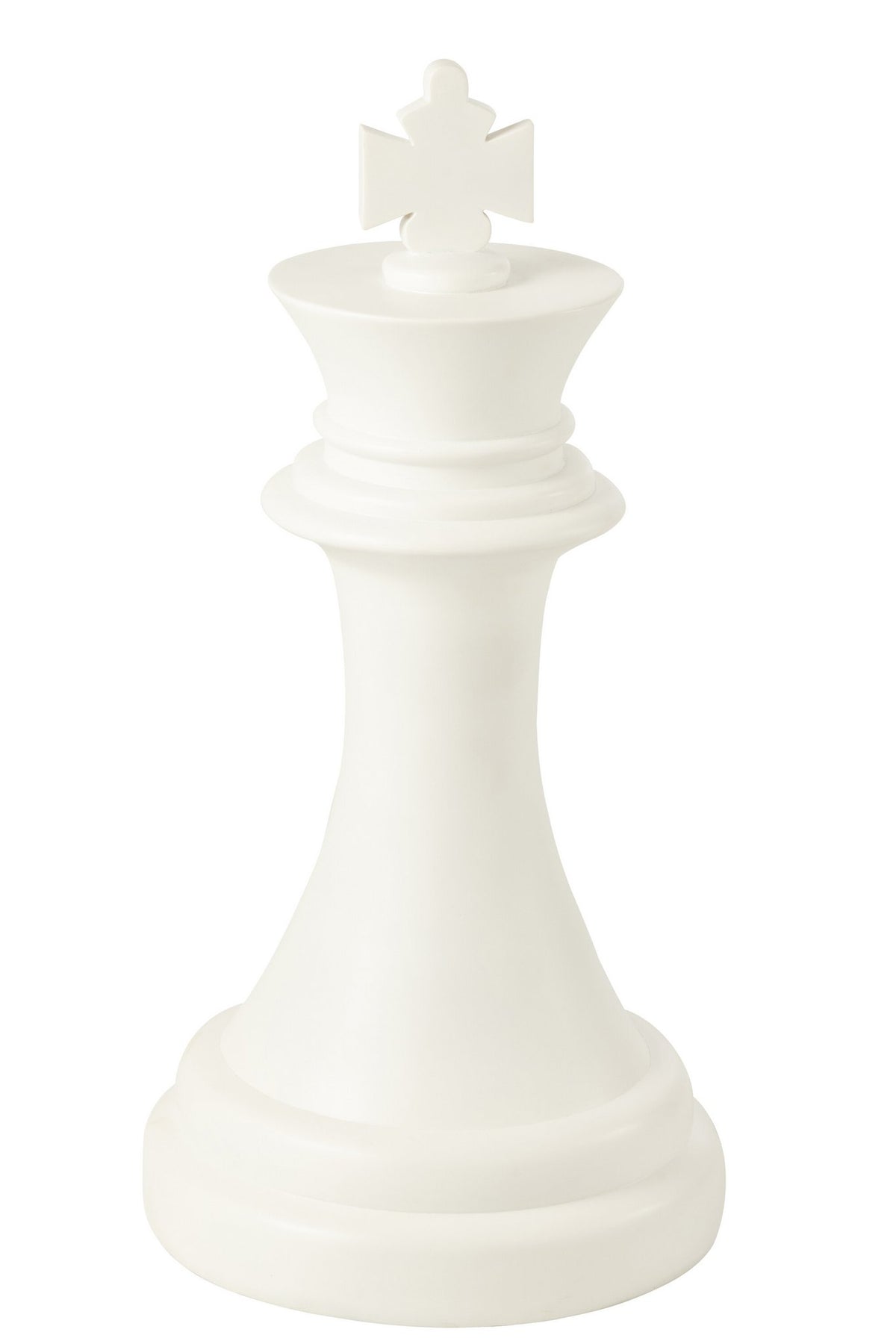 J-Line decoratie Schaakstuk Koning - polyresin - wit