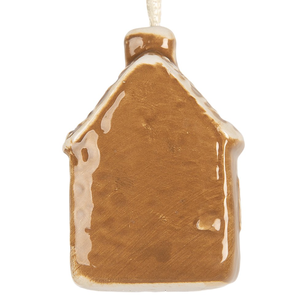 Kersthanger Huis 4x4x7 cm Bruin Keramiek