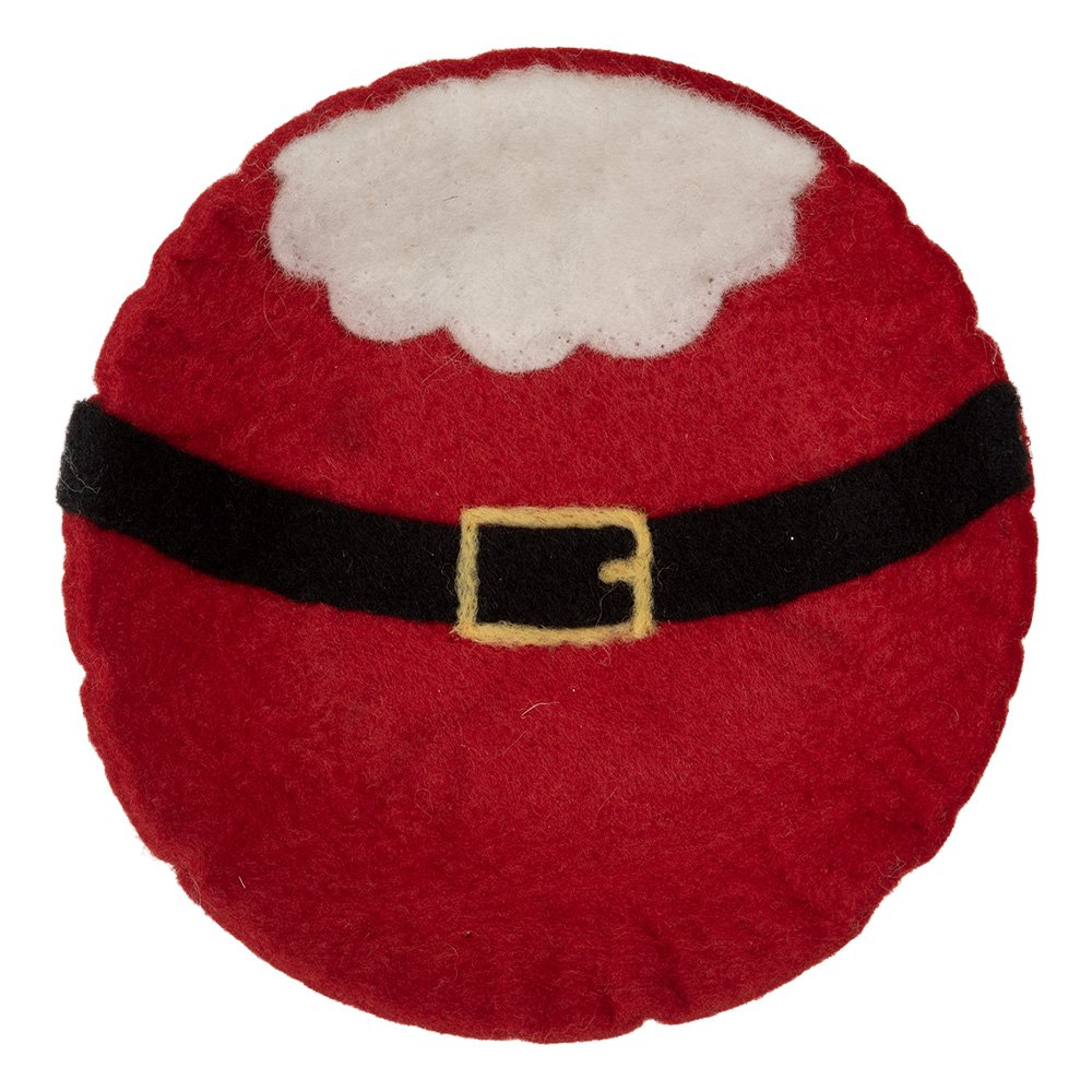 Decoratie schaal Ø 18x4 cm Rood Vilt Kerstman