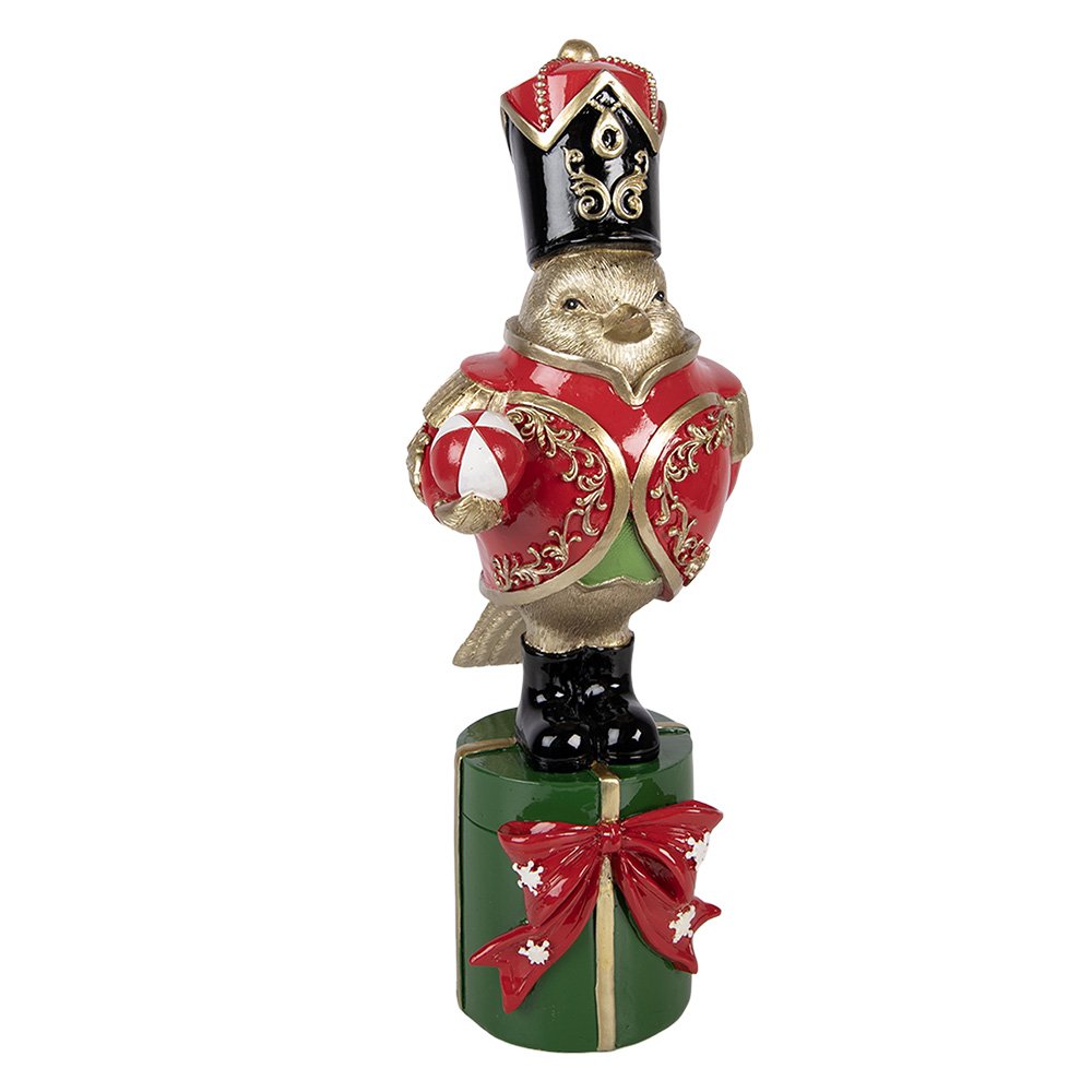 Kerstdecoratie Beeld Vogel 11x13x30 cm Goudkleurig Kunststof