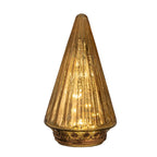 Kerstdecoratie met LED-verlichting Kerstboom Ø 11x19 cm Goudkleurig Glas