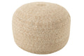 J-Line Poef Miami Outdoor Polyester Naturel/Wit