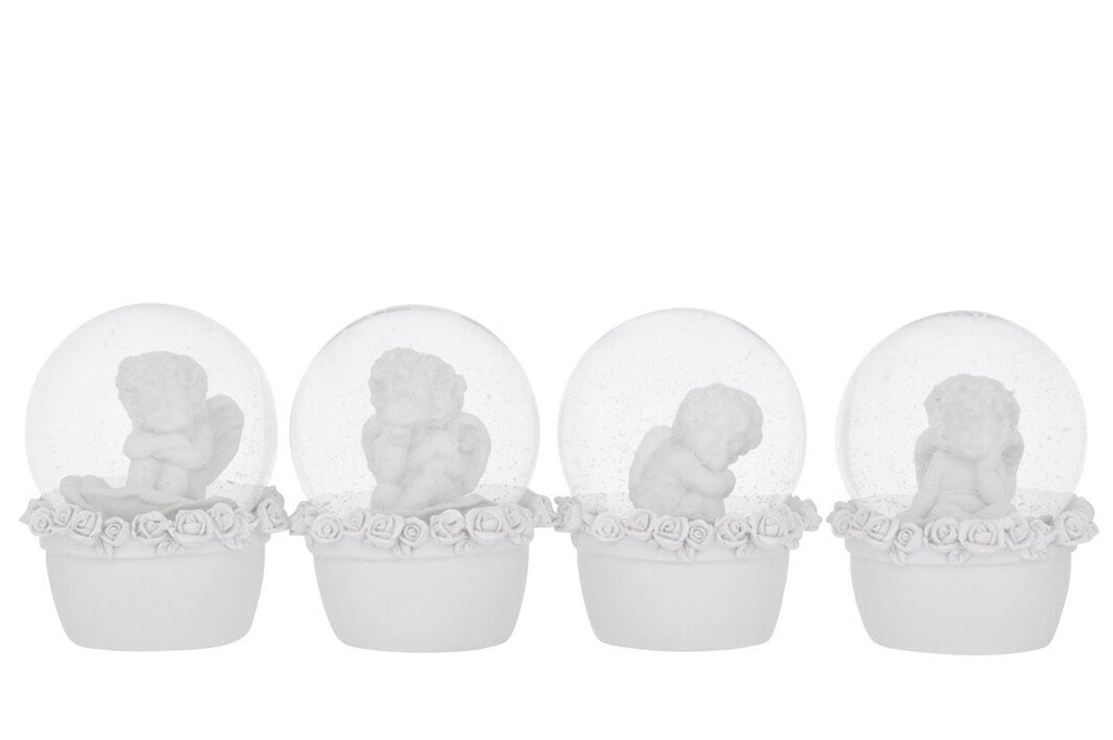 J-Line decoratie Boom - warm witte - ijzer - wit - S - LED