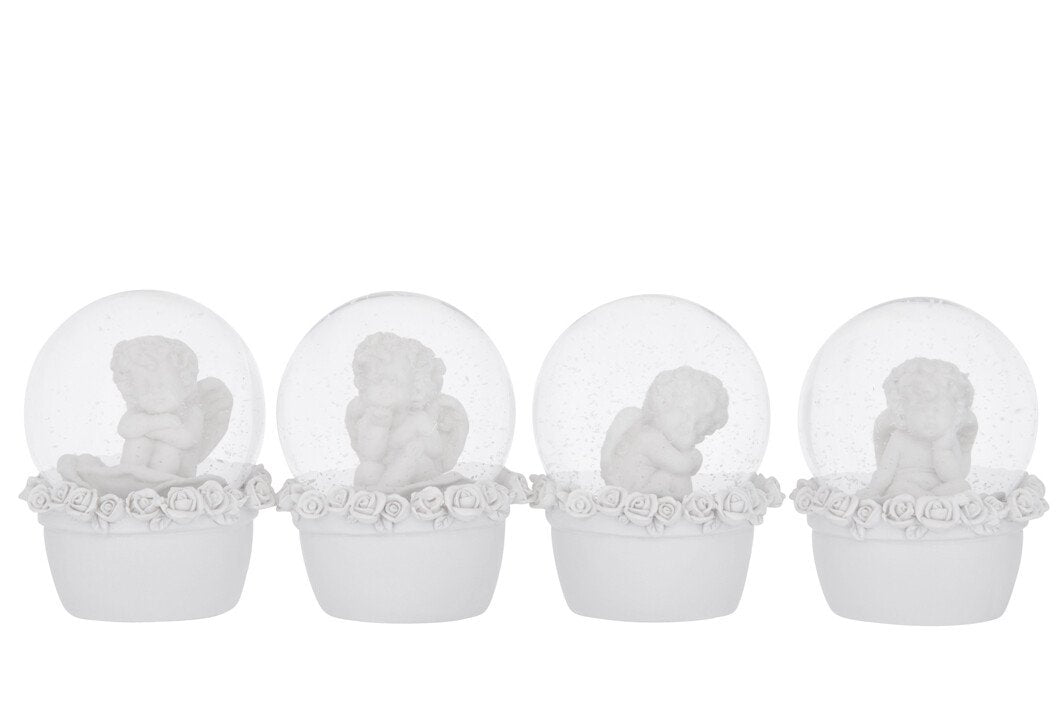 J-Line decoratie Boom - warm witte - ijzer - wit - S - LED