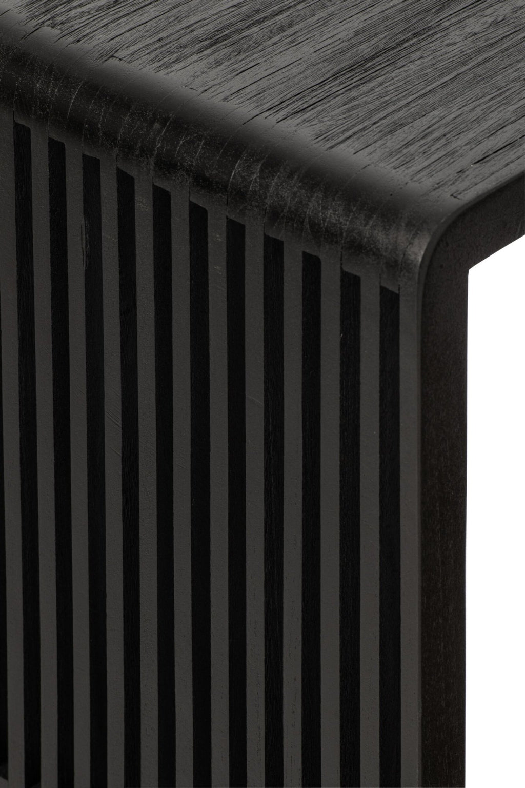 J-Line Bijzettafel met latten - gerecycled hout - zwart