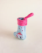 Kerstornament | Geborduurde viltkous Happy Home