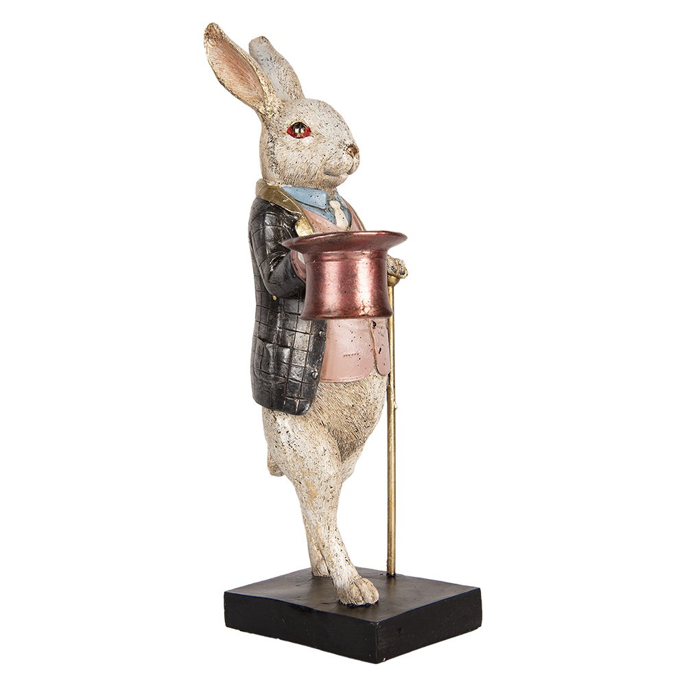 Decoratie Beeld Konijn 33 cm Beige Grijs Kunststof