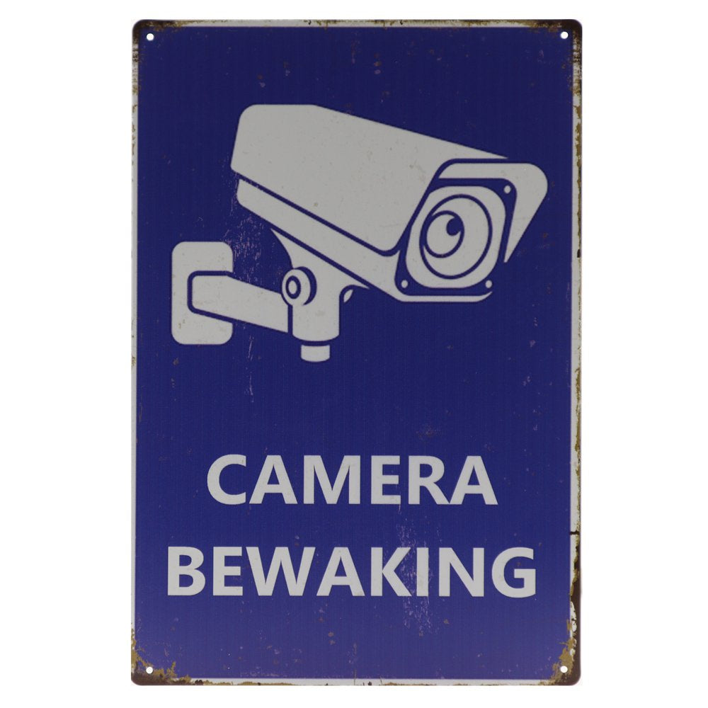 Camerabewaking Retro Wandbord 30x20
