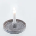 Beton kandelaar rond 16.5x4cm grijs