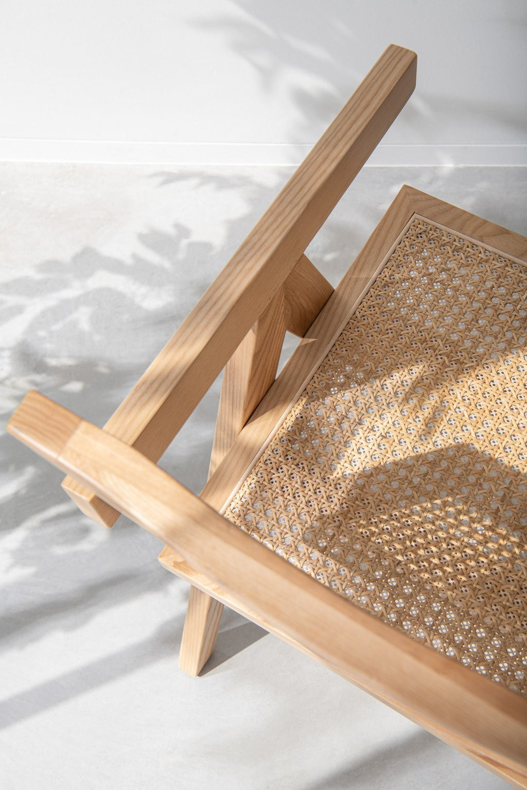 J-Line Stoel Rooster Essenhout/Rattan Naturel