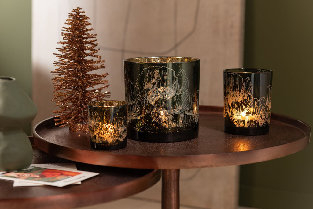 J-Line decoratie Kerstboom Glitter - hout - bruin - medium