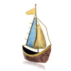 Decoratief beeldje – Metalen Turkse scheepsboot Naav – 30 cm hoog