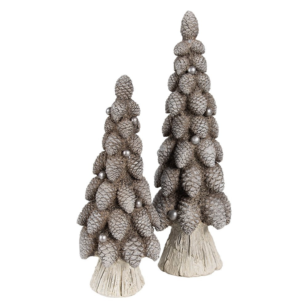 Decoratie Beeld Kerstboom Ø 7x19 cm Bruin Kunststof