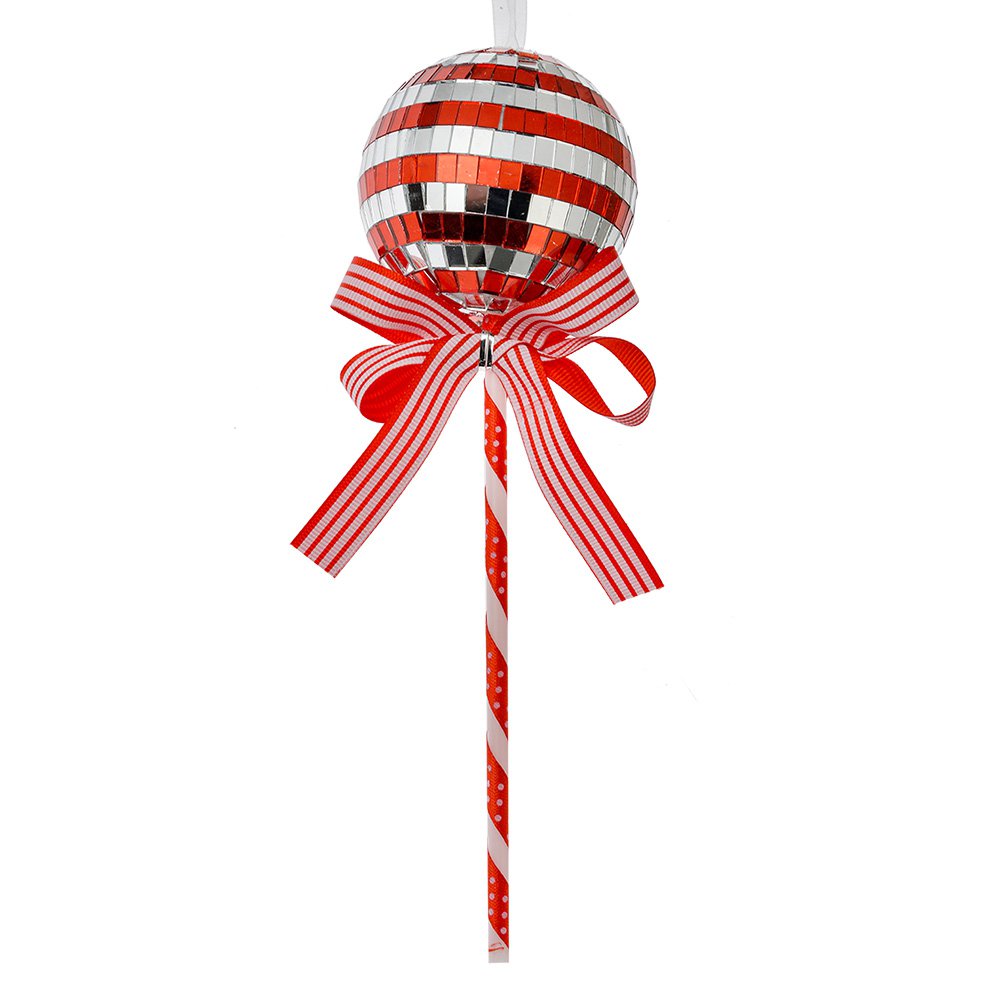 Kersthanger Lolly Ø 9x25 cm Rood Kunststof