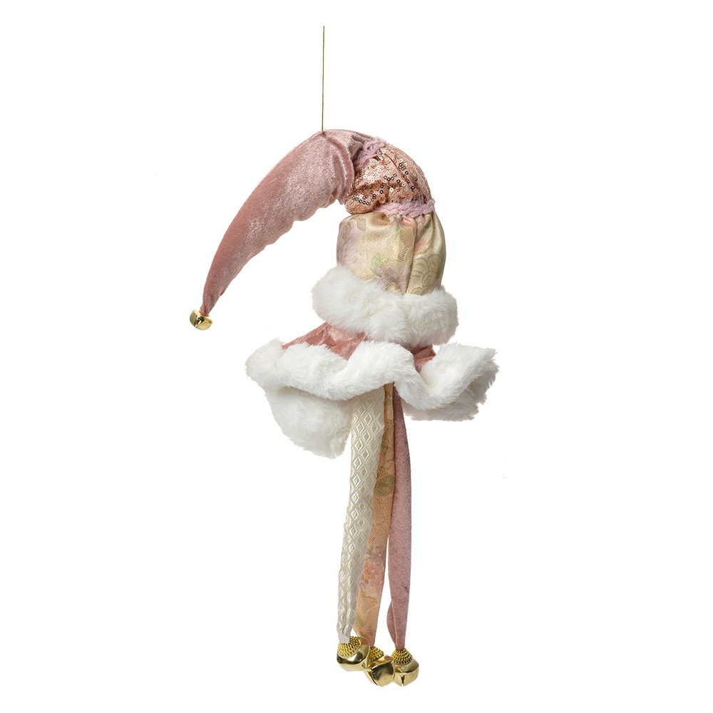 KERSTHanger Kerstman 70 cm Roze Textiel