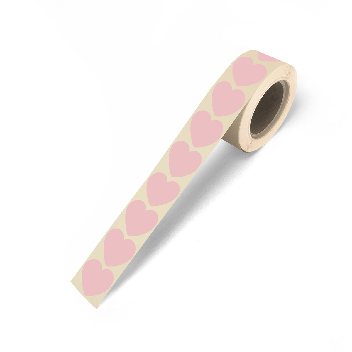 Pastel pink mini hearts - Cadeaustickers op rol - 500 stuks