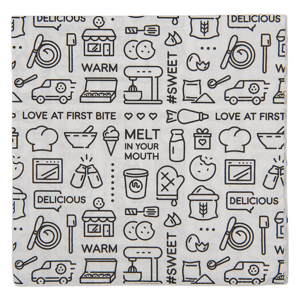 Servetten Papier Set van 20 33x33 cm Wit Papier