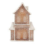 Gingerbread house met LED 16x8x23 cm Bruin Kunststof