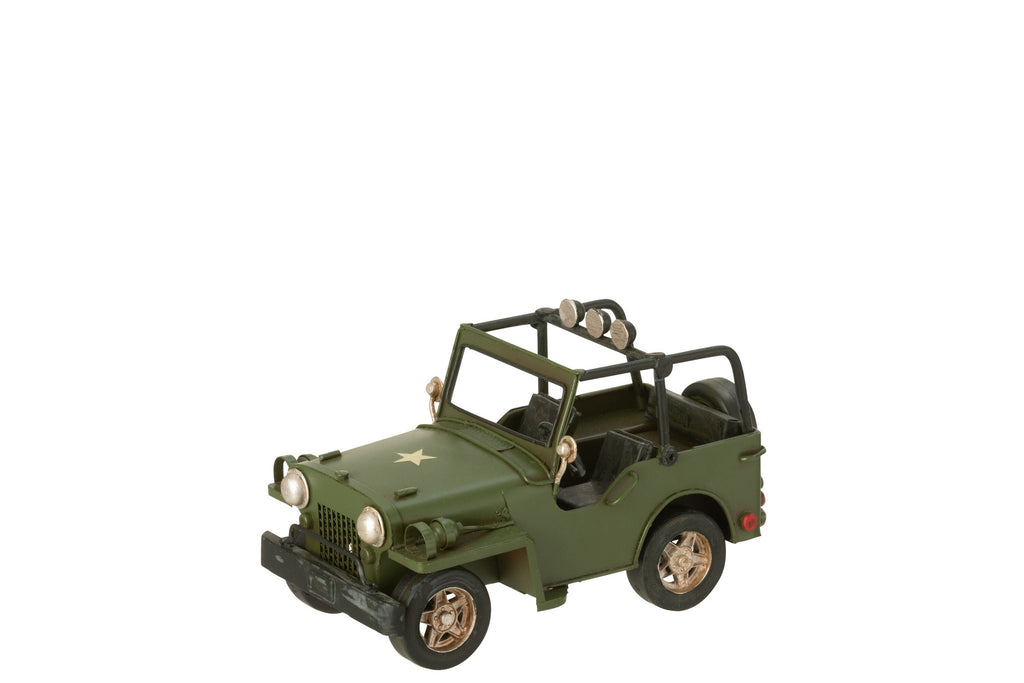 J-Line decoratie 4x4 Antiek - metaal - kaki groen