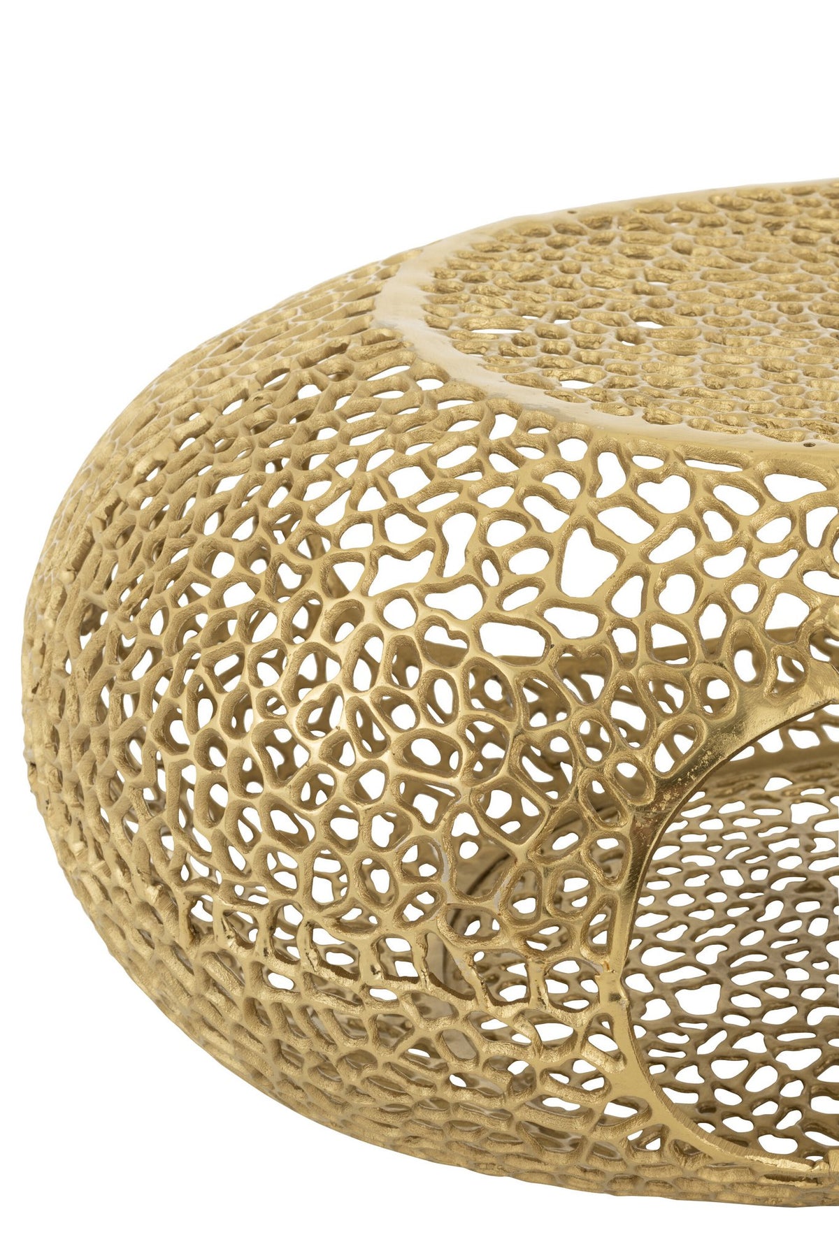 J-Line Salon Table Ovaal aluminium goud bevlekte groot
