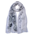Sjaal Dames Print 50x160 cm Wit Synthetisch