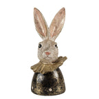 Beeld Konijn 23 cm Wit Goudkleurig Polyresin Paasdecoratie